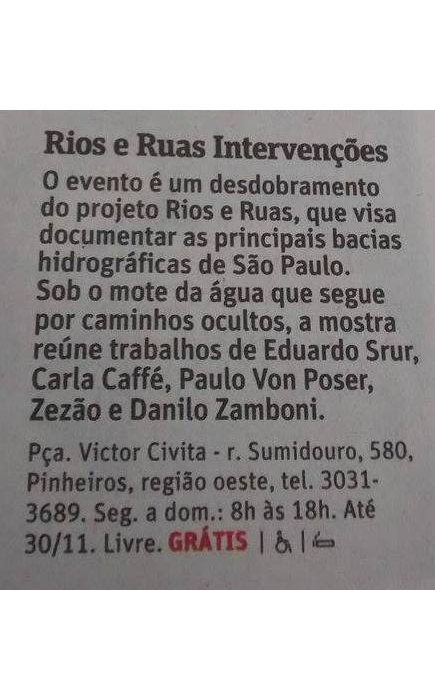Rios e Ruas Intervenções - Divirta-se - O Estado de São Paulo